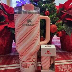 Stanley Holiday Strawberry Twist 40 oz Tumbler & Ornament Keychain Lot, LAST ONE